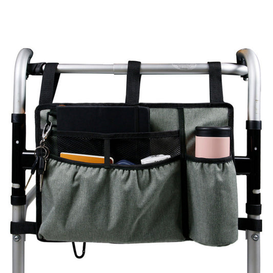 Premium Walker Storage Bag with Multiple Pockets-Grey