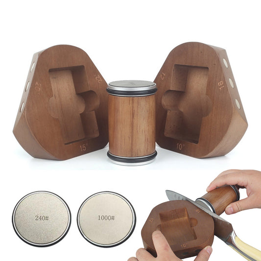 240 Grit Rolling Knife Sharpener with 6 Angles Magnetic Base for Kitchen Knives