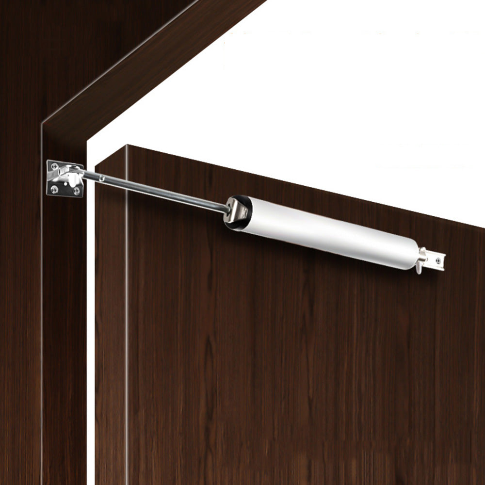 Automatic Door Closer with Hydraulic Buffer Adjustable Closing Speed-White