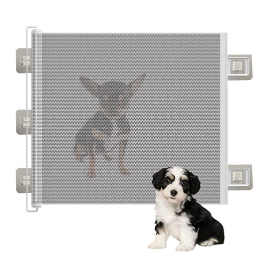 Retractable Dog Gate for Outdoor Staris Hallways Doorways No Drill-White