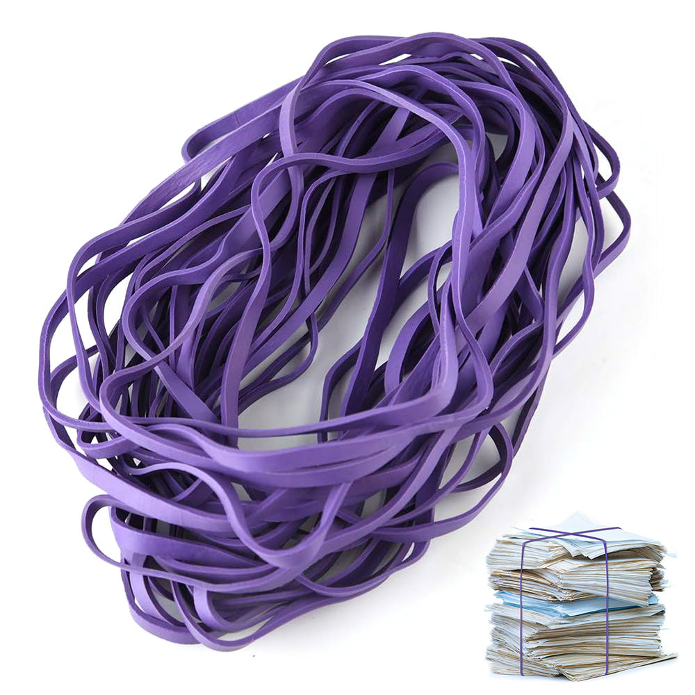 220Pcs Long Rubber Bands Elastic Bands for Office File Organization-Purple