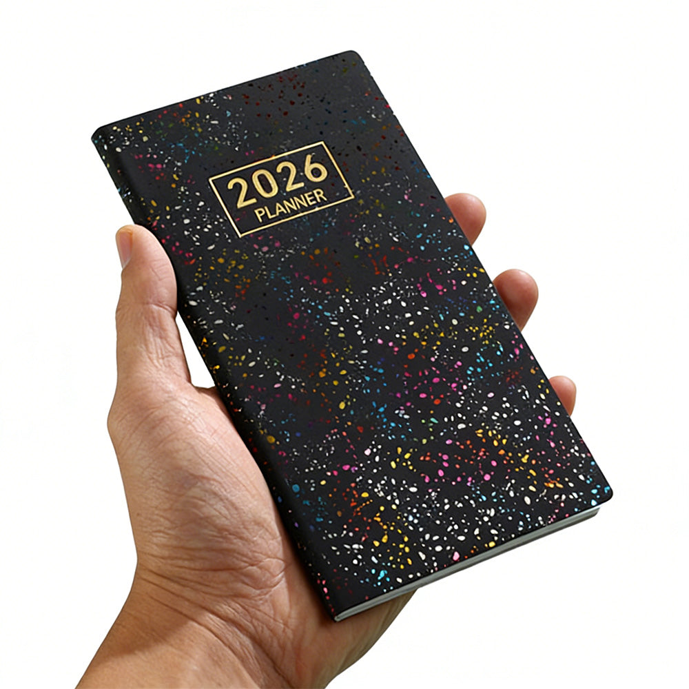 2026 Pocket Planner Calendar Portable A6 Daily Planner-Black