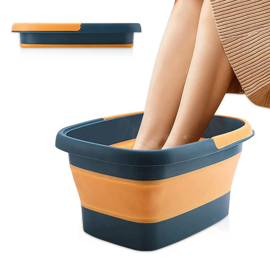 Collapsible Foot Bath Basin for Soaking Feet Foot Tub with Massage Acupoint-Blue
