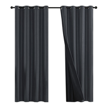 2 Pack 100 Percent Blackout Curtains - Black