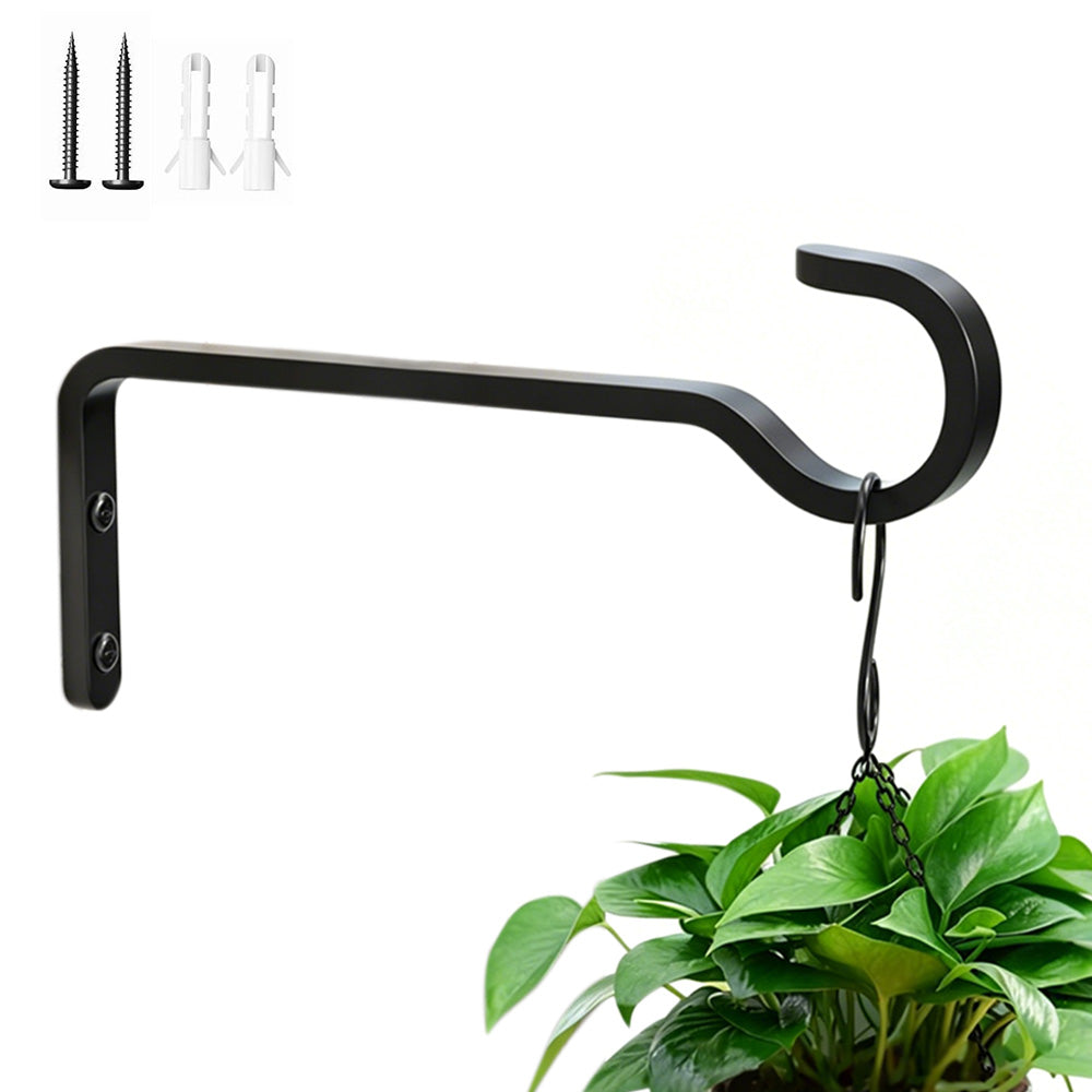 2Pcs Rustproof Iron Plant Hooks for Wall Outdoor Bird Feeder Planter Baskets Hanger