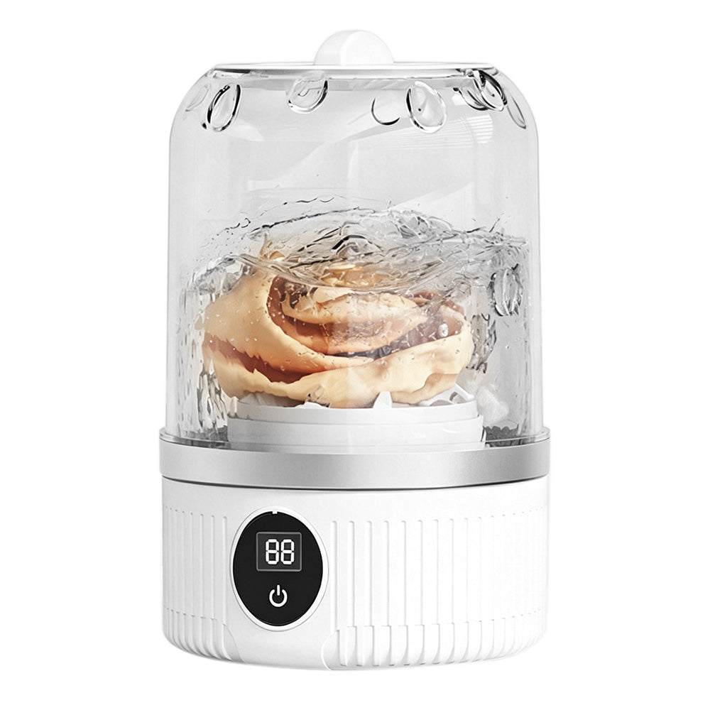 Portable Mini Washing Machine Rechargeable Small Clothes Washer for Travel Use-White