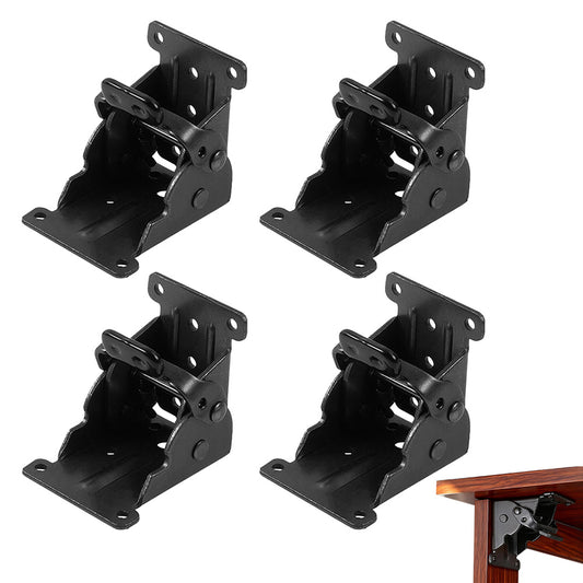 4Pcs Self Locking Folding Hinge for Tables Chairs and Workbenches-Black