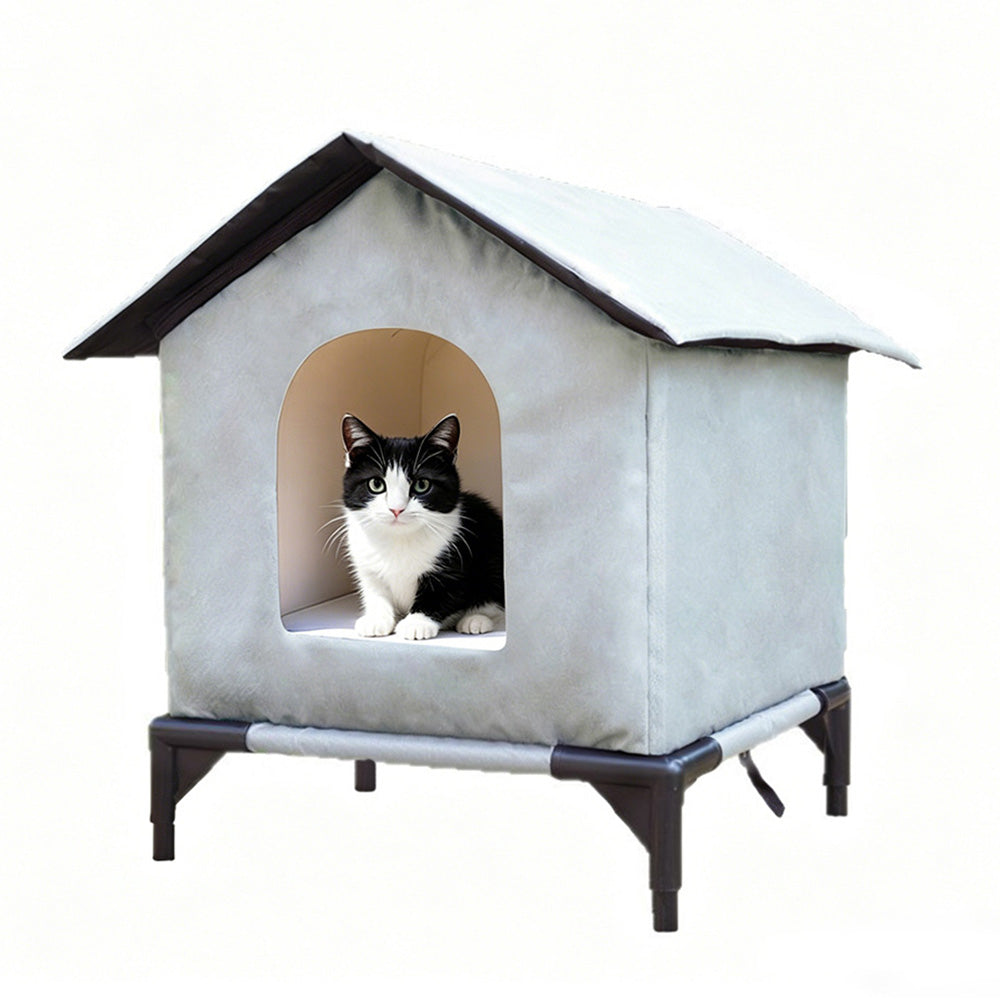Cat House Water Resistant Insulated Shelter - Grey
