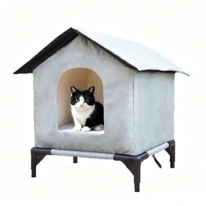 Cat House Water Resistant Insulated Shelter - Grey