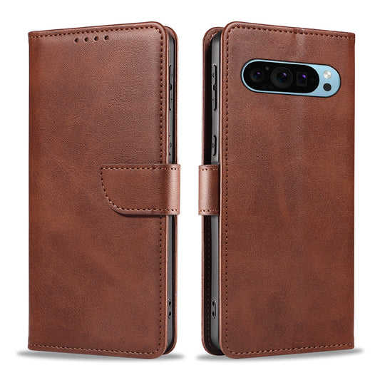 Wallet Case for Pixel 10 and 10 Pro Holder Snap-Lock Flip Cover-Coffee