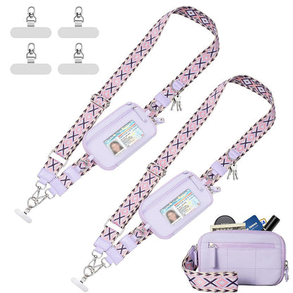 2Pcs Phone Lanyard Clip and Go Strap for Phone with Wallet Crossbody -Purple