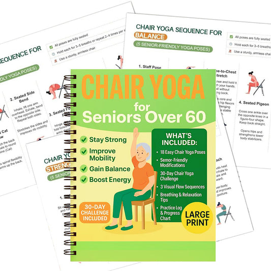 Chair Yoga Book Home Fitness Training Journal-Light Green