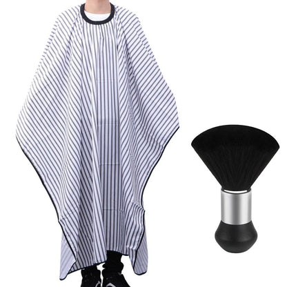 Hair Cutting Cape Set Barber Cape with Neck Duster Brush for Men Women Salon Supplies-White