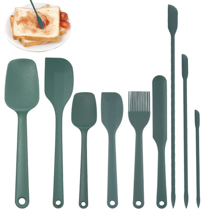 9PCS Silicone Spatula Set Non stick Spoon Utensil Baking Tools With Ergonomic Grip-Turquoise
