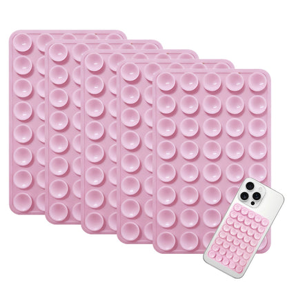 5 Pack Double Sided Silicone Phone Suction Pad 80 Stickers Grip for Car Desk Holder-Pink