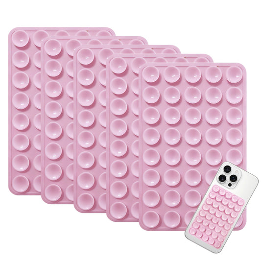 5 Pack Double Sided Silicone Phone Suction Pad 80 Stickers Grip for Car Desk Holder-Pink