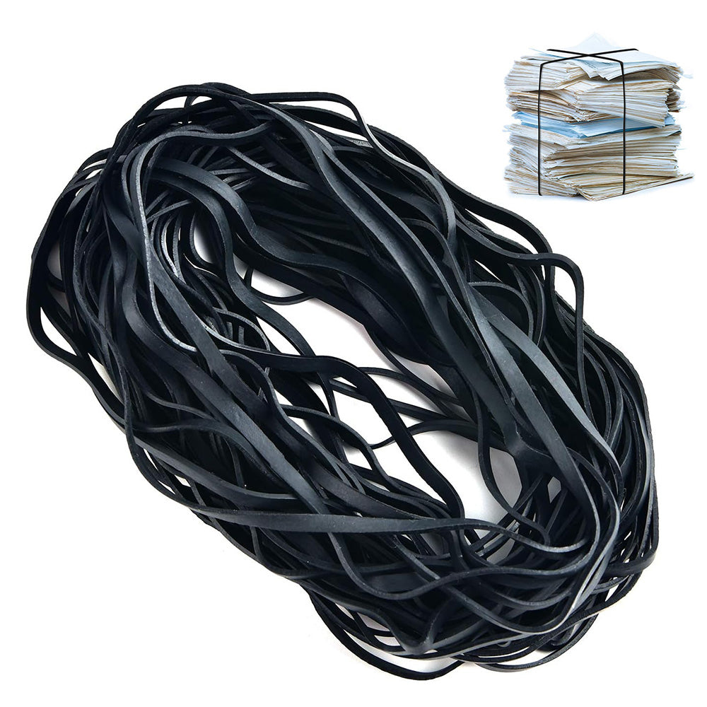 220Pcs Long Rubber Bands Elastic Bands for Office File Organization-Black