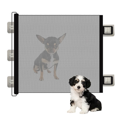 Retractable Dog Gate for Outdoor Staris Hallways Doorways No Drill-Black