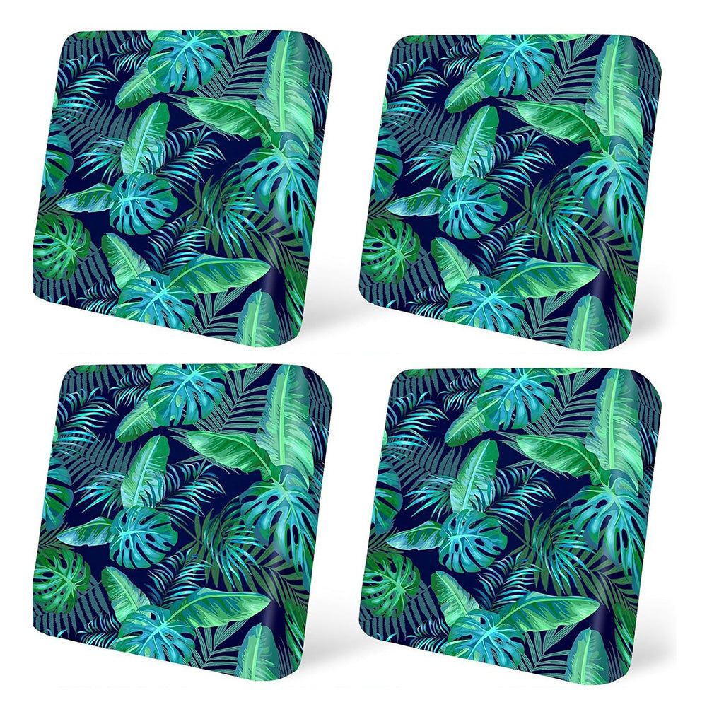 4Pcs Patio Stretchable Seat Cushion Covers for Furniture-Green