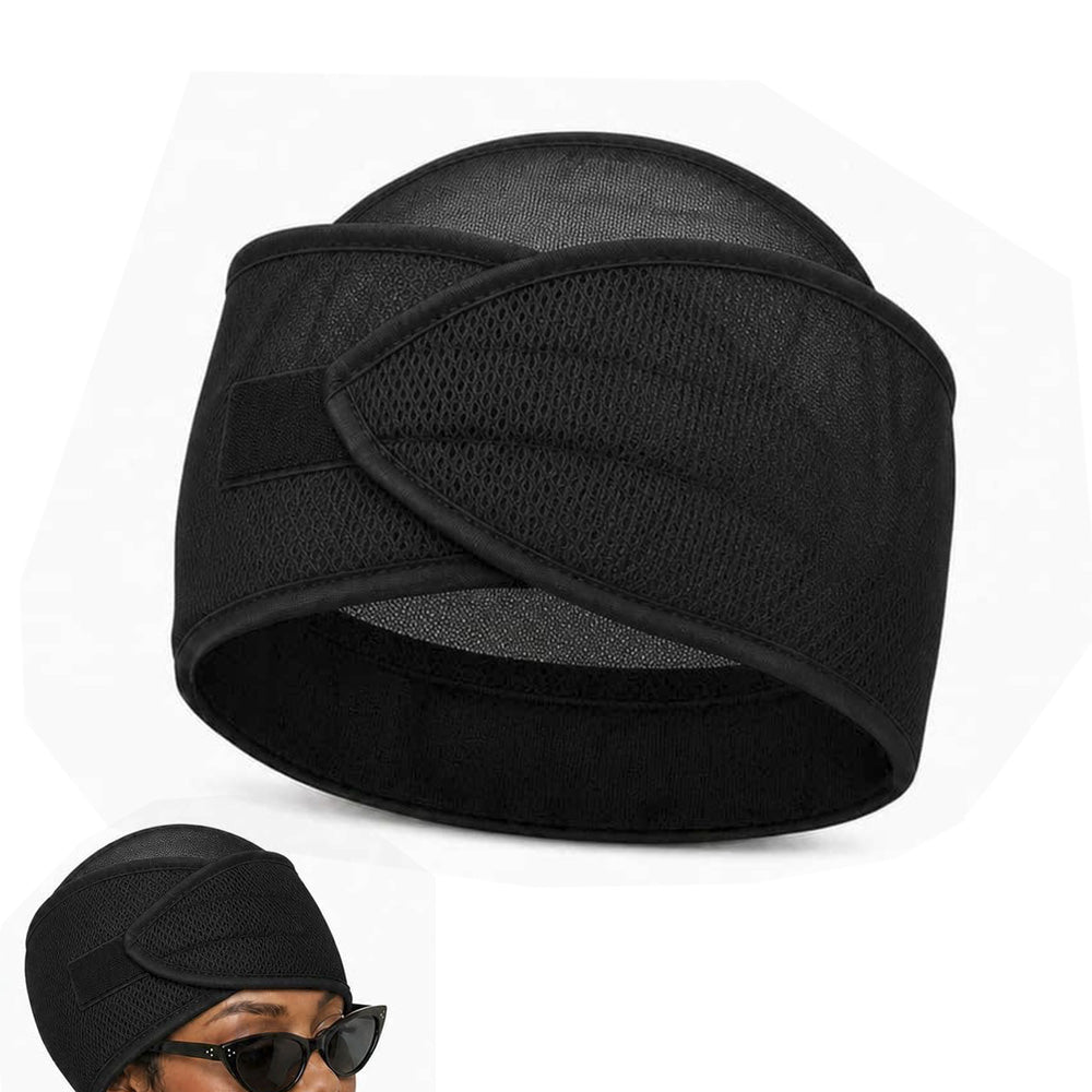Adjustable Mesh Sleep Cap Breathable Sleeping Hair Protection Wrap Black