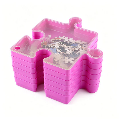 6 Layer Puzzle Storage Organizer Box Stackable Sorting Trays for 1000 Pieces-Red