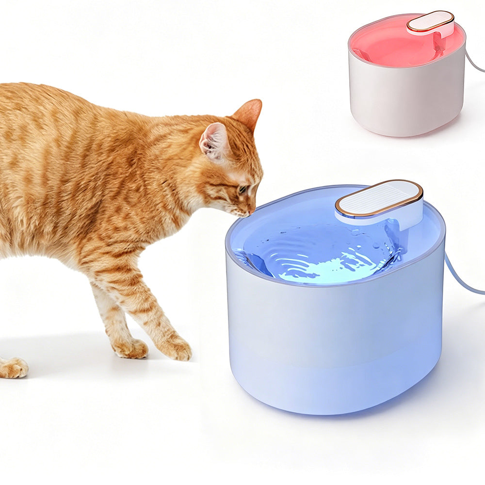 Pet Smart Water Fountain Automatic Shut Off with Red Light Indicator-White
