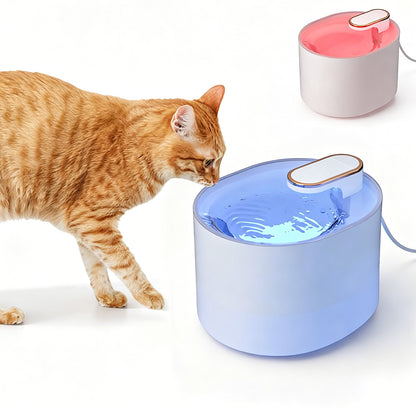 Pet Smart Water Fountain Automatic Shut Off with Red Light Indicator-White
