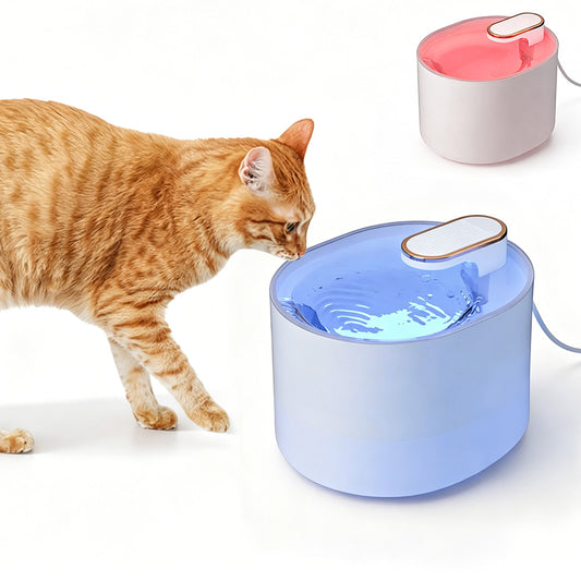 Pet Smart Water Fountain Automatic Shut Off with Red Light Indicator-White