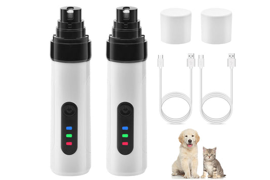 2Pcs Silent Pet Nail Grinder Dog Nail Trimmer Grooming Smoothing Tool