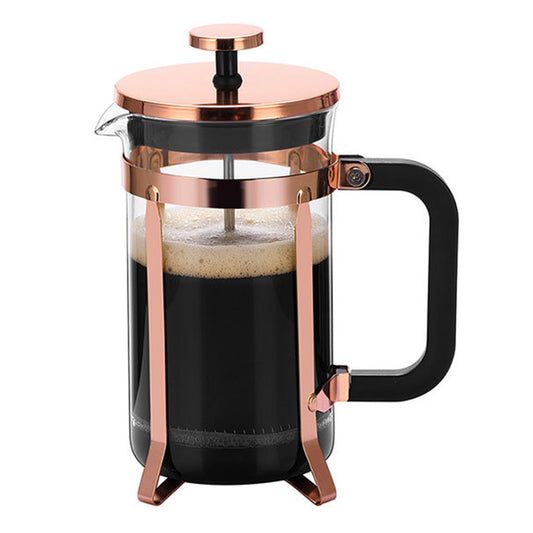French Press Coffee Maker Borosilicate Glass Stainless Steel Brewer Cold Brew Cafetera-Gold