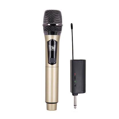 Plug and Play Wireless Microphone Rechargeable Karaoke Mic for Singing Speeches Events Gold