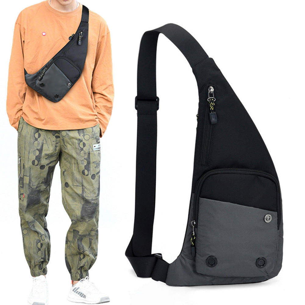 Chest Sling Bag Unisex Large Capacity-Drak Grey