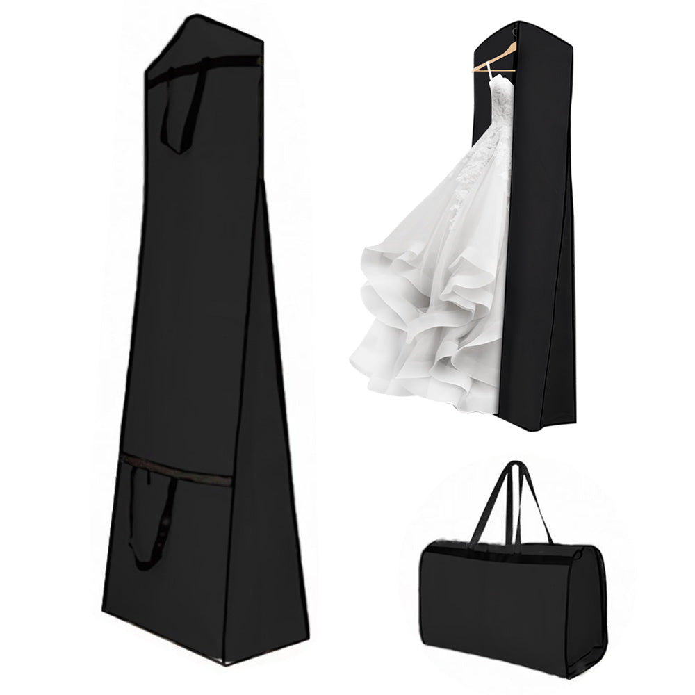 Portable Wedding Dress Garment Bag for Bridal Gowns and Cheongsam-Black
