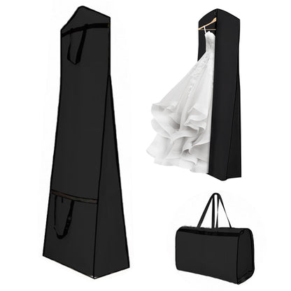Portable Wedding Dress Garment Bag for Bridal Gowns and Cheongsam-Black