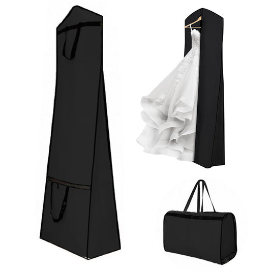 Portable Wedding Dress Garment Bag for Bridal Gowns and Cheongsam-Black