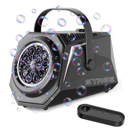 Bubble Machine Automatic Blower Remote Control LED Light for Parties Wedding-Black