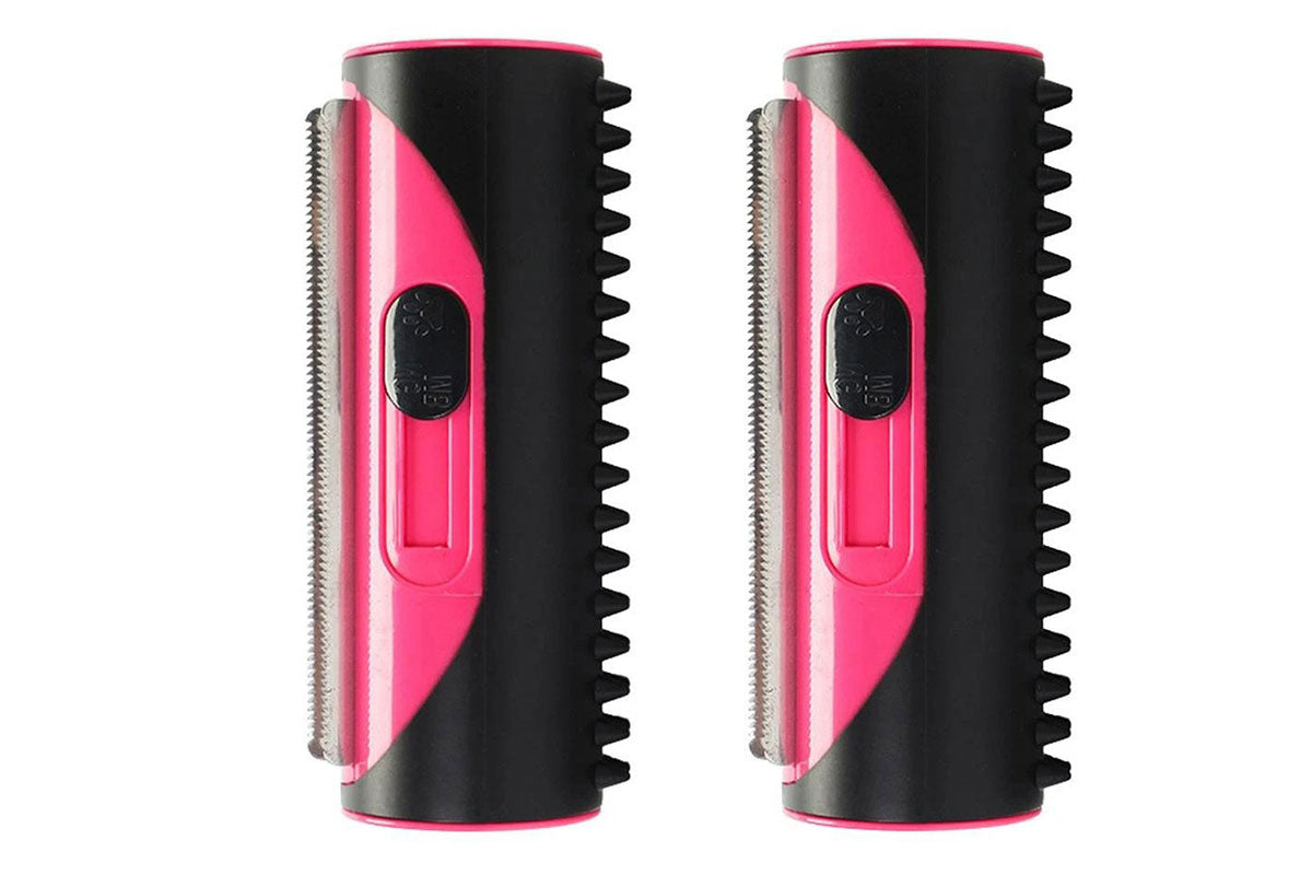 2Pcs Two Sided Pet Grooming Brush Hair Shedding Trimmer Comb Dog Cat Hair Fur Removal-Red