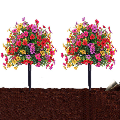 2Pcs Artificial Daisies Potted Plant UV Resistant Fake Flowers for Outdoor Garden Porch