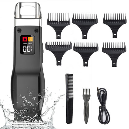 Rechargeable Men Hair Clipper Wet Dry Use for Home Dorm Barber Shop-Grey