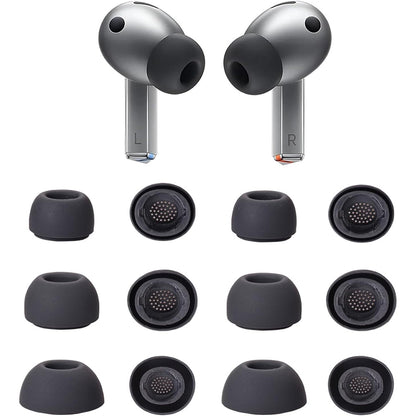 12 Piece Silicone Ear Tips for Samsung Galaxy Buds3 Pro - Grey