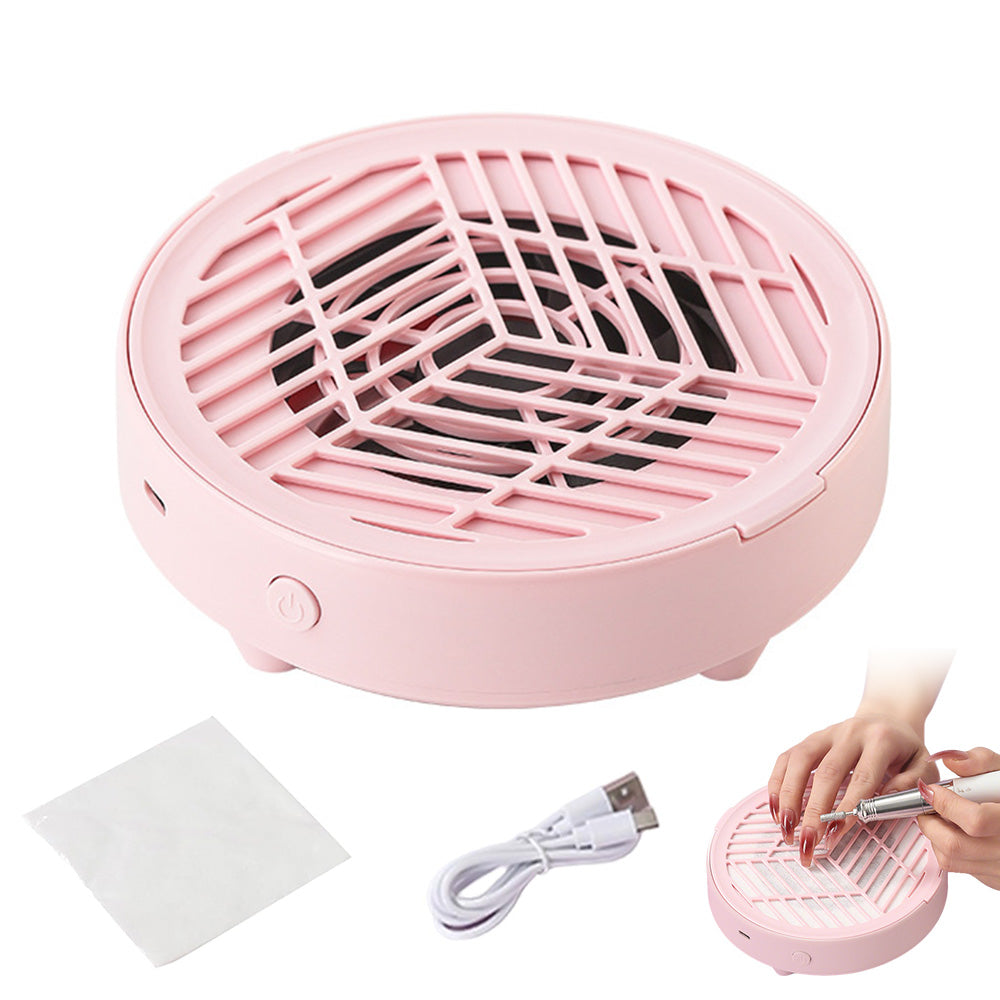 Mini Nail Dust Collector Lightweight Electric Manicure Vacuum for Home DIY and Salon Use-Pink
