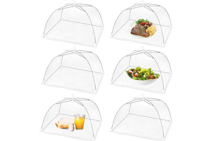 6Pcs Food Cover Mesh Food Tent Pop Up Umbrella Screen Tent Outdoor Food Fly Net