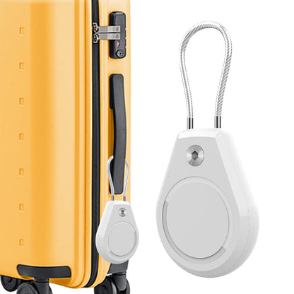 Lock Tracker Case with Steel Cable Hard Shell Protector for AirTag Keychain Luggage-White