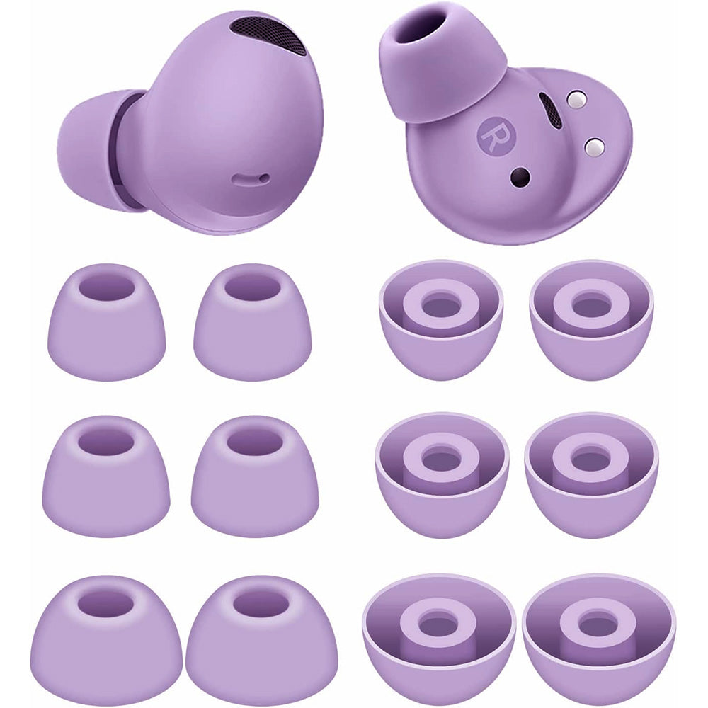 12 Pack Silicone Ear Tips for Samsung Galaxy Buds2 Pro S M L Sizes Replacement-Purple