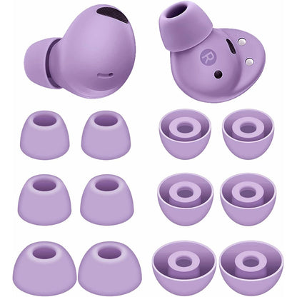 12 Pack Silicone Ear Tips for Samsung Galaxy Buds2 Pro S M L Sizes Replacement-Purple