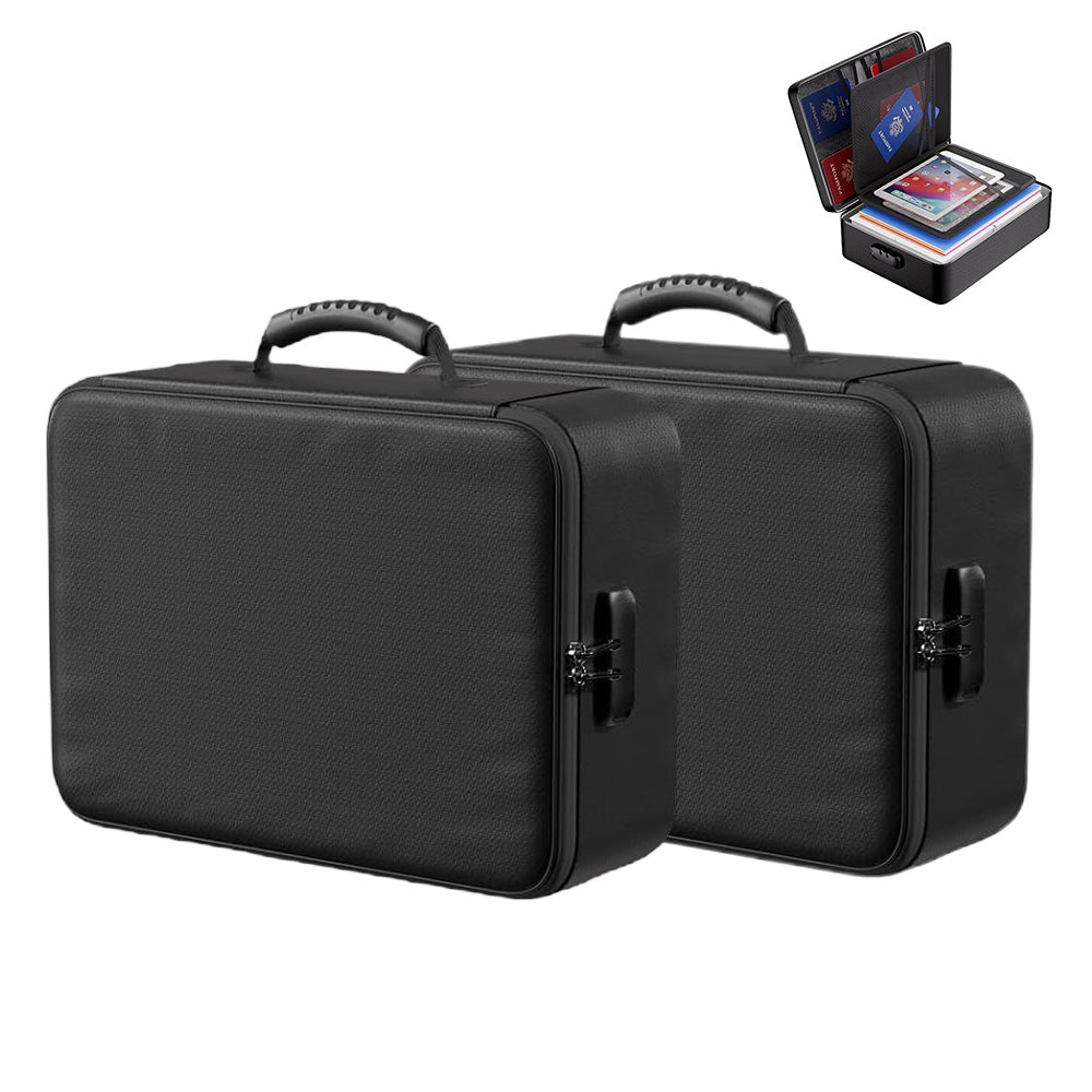 2 Piece Fireproof Waterproof Document Bag with Lock