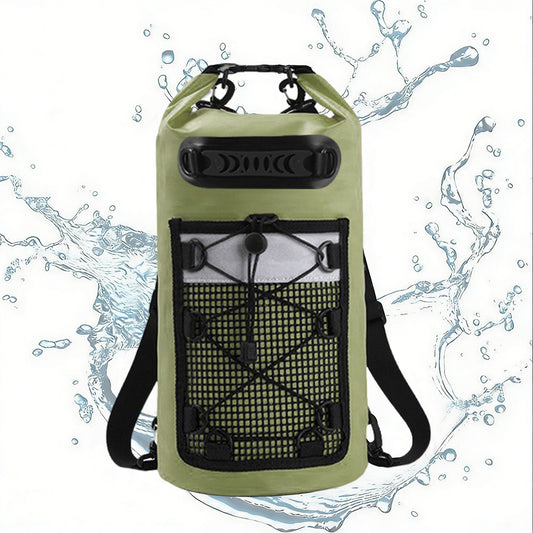 Roll-Top Dry Bag Backpack with Handle - Green