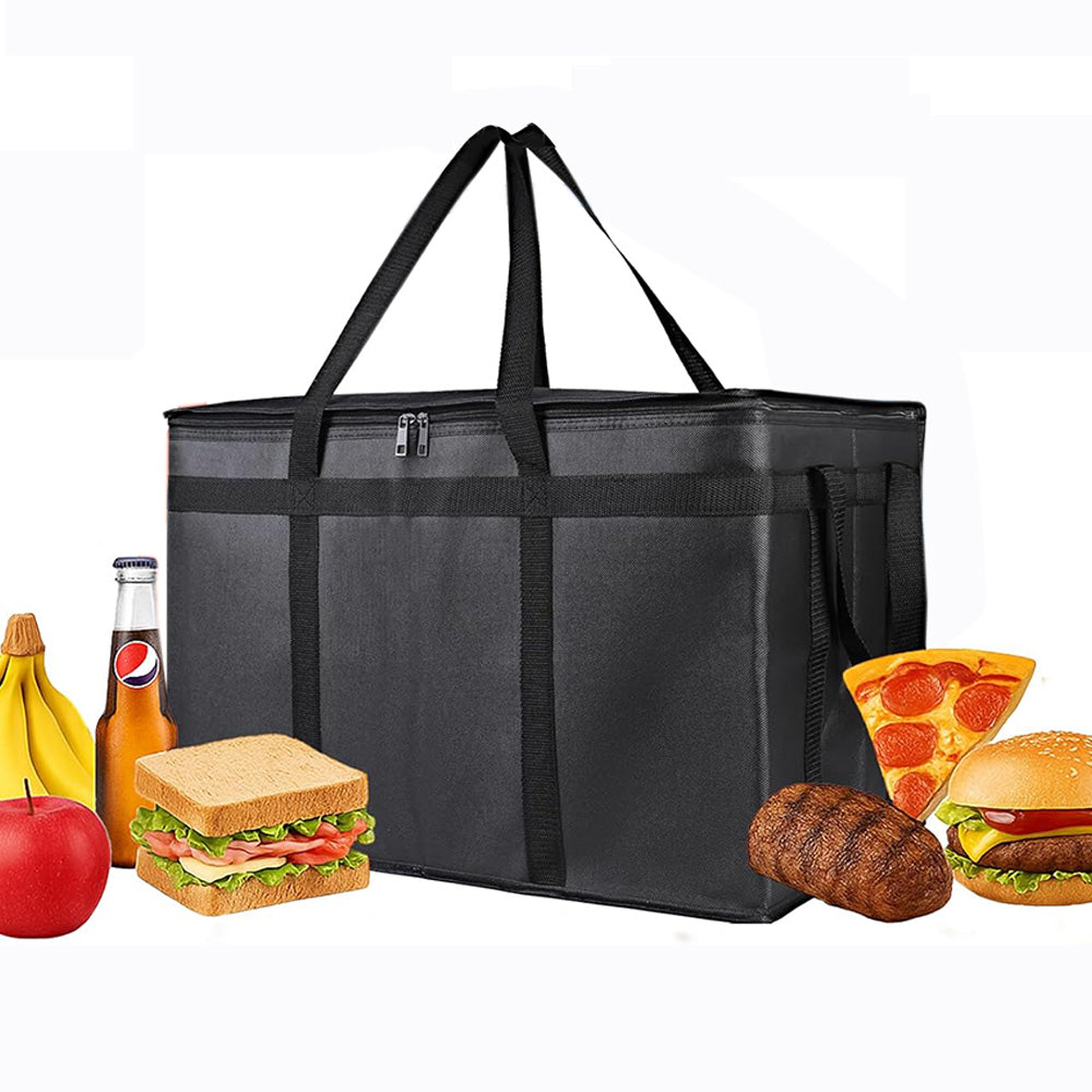 Insulated Bags Food Delivery Pizza Delivery Bags for Grocery Shopping Catering-Black