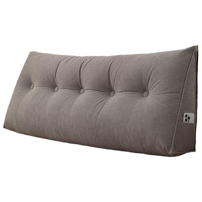 Headboard Pillow Triangle Backrest Wedge Cushion for Bed Sofa Dorm Room-Grey