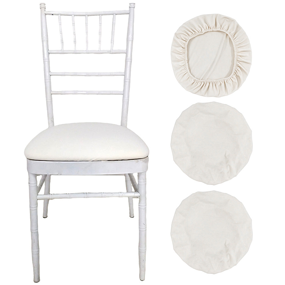 4Pcs Stretch Chair Seat Covers Elastic Dining Chair Slipcovers Protectors Beige